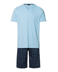 Hanro V-Neck Short Sleeve Cotton Pajamas