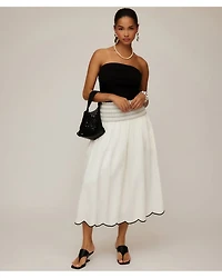 Elsa Smocked Waist Midi Skirt