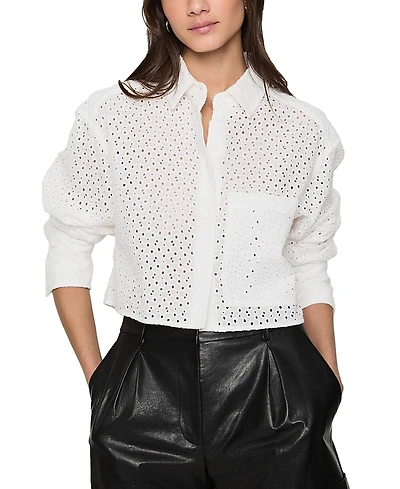 Rebecca Minkoff Juna Crop Eyelet Top
