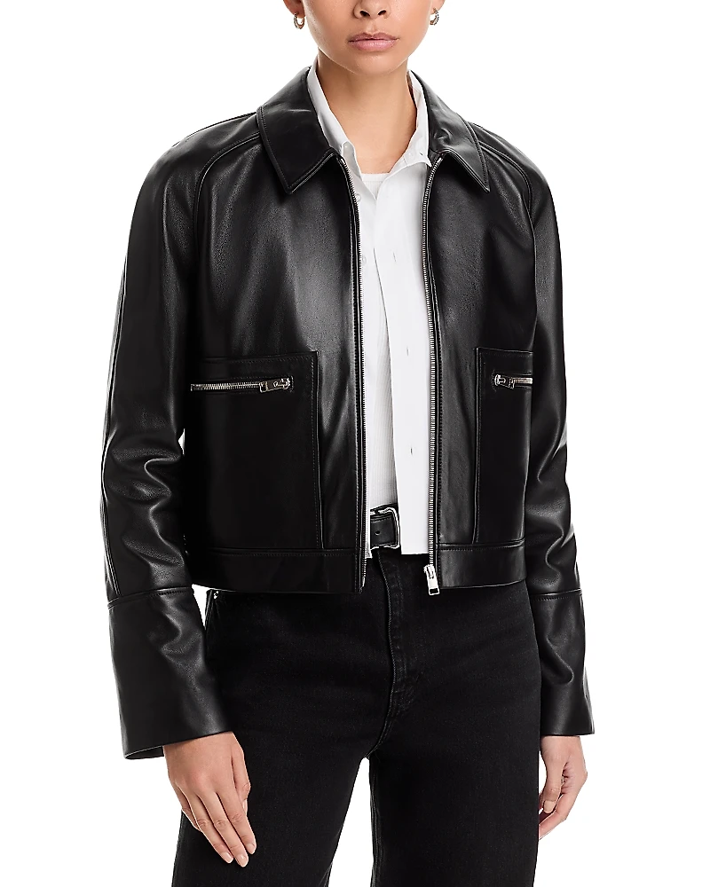 Frame The Leather Zip Front Jacket
