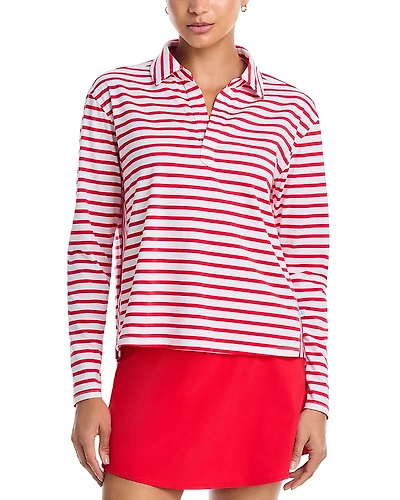 Addison Bay Mulberry Long Sleeve Polo Shirt