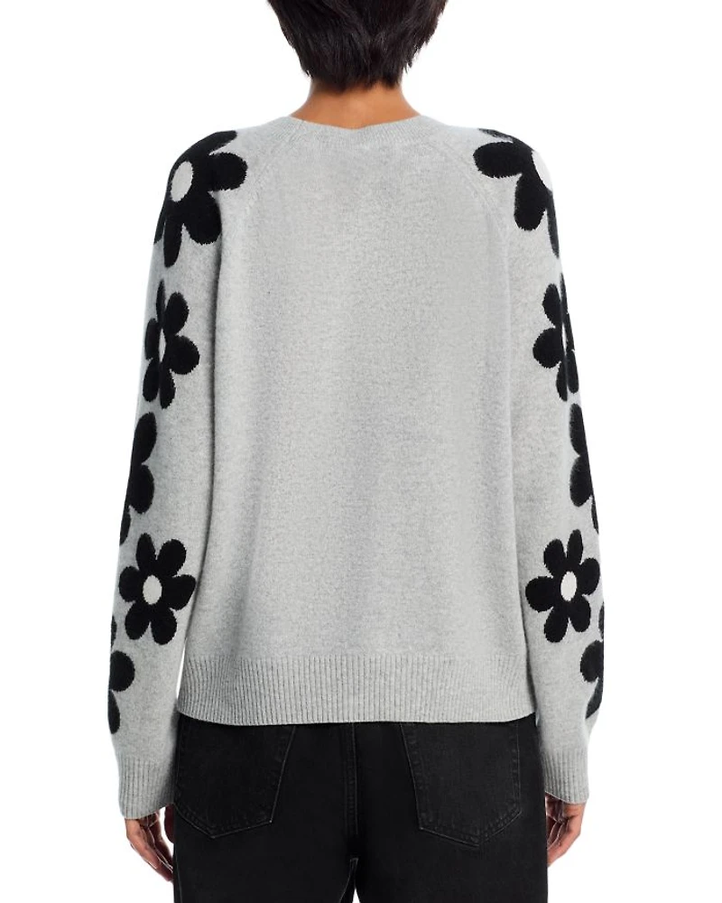 Floral Sleeve Cashmere Sweater - Exclusive