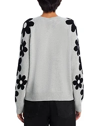 Floral Sleeve Cashmere Sweater - Exclusive