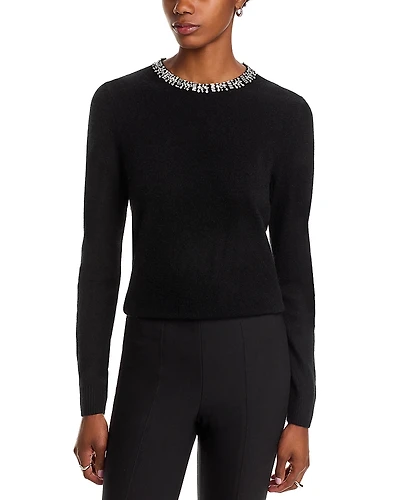 C by Bloomingdale's Cashmere Crystal Trim Sweater - Exclusive