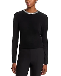C by Bloomingdale's Cashmere Crystal Trim Sweater - Exclusive