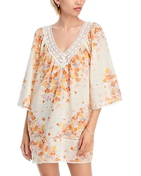 Aqua x Ava Phillippe Placed Floral Print Mini Dress - Exclusive