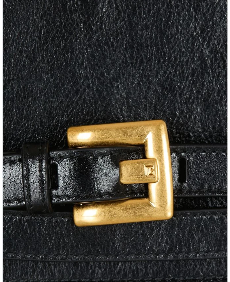Crinkled Leather Wallet with Shuffle Chain