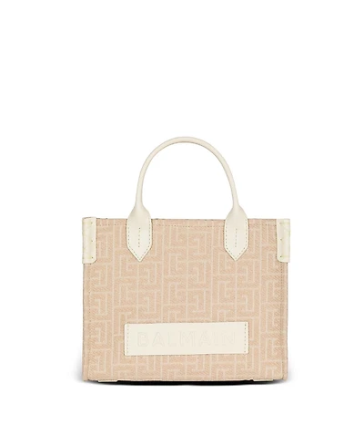 Balmain B-Army Monogrammed Canvas and Leather Tote Bag