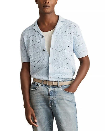 Hexagon Pointelle Camp Shirt