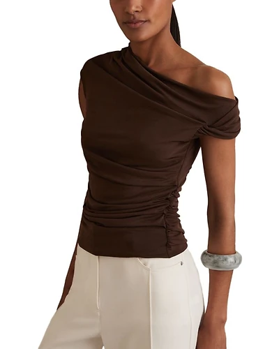 Serena Ruched Off-the-Shoulder Top