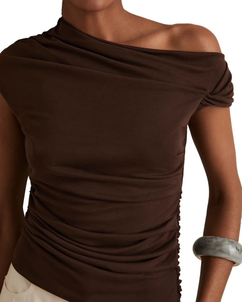 Serena Ruched Off-the-Shoulder Top