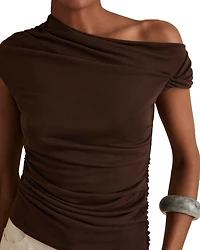 Serena Ruched Off-the-Shoulder Top