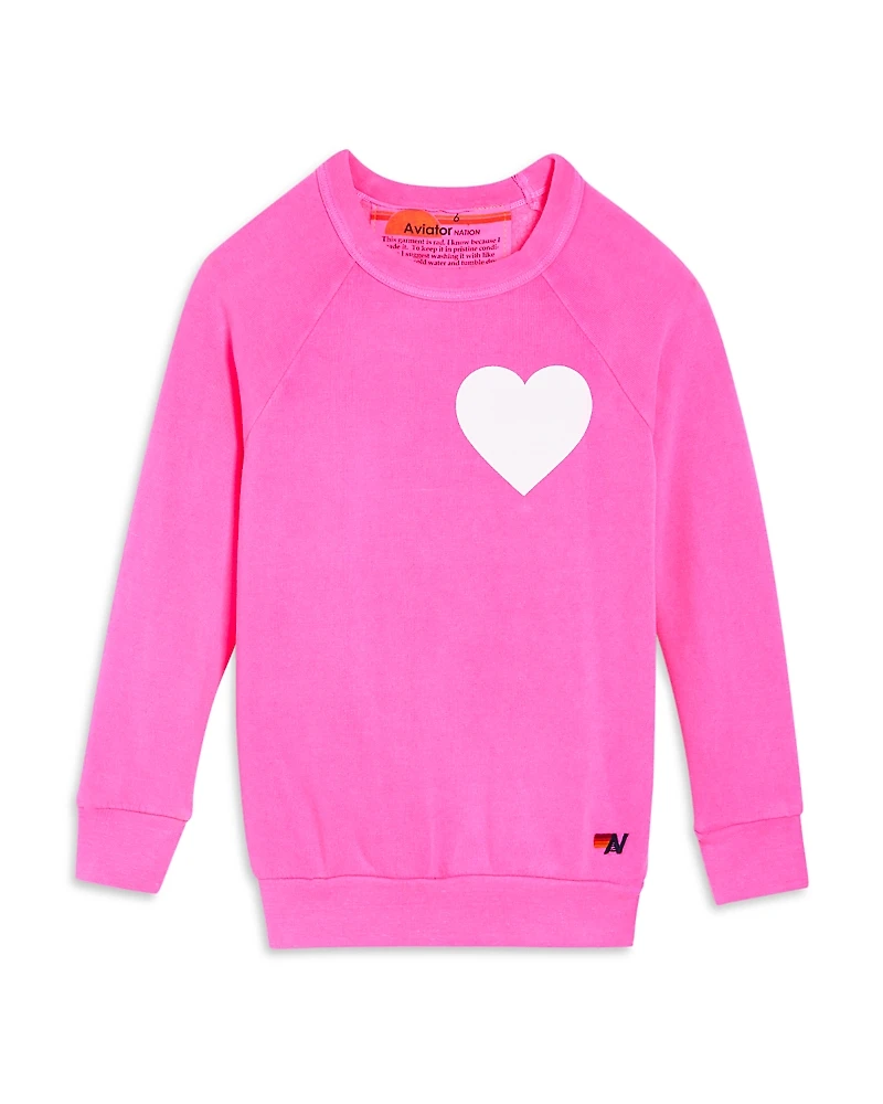 Aviator Nation Unisex Heart Print Sweatshirt - Little Kid, Big Kid