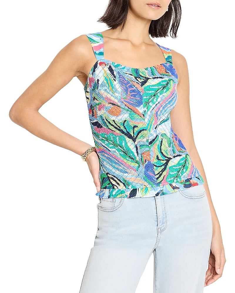 Nic+Zoe Island Beat Smocked Top