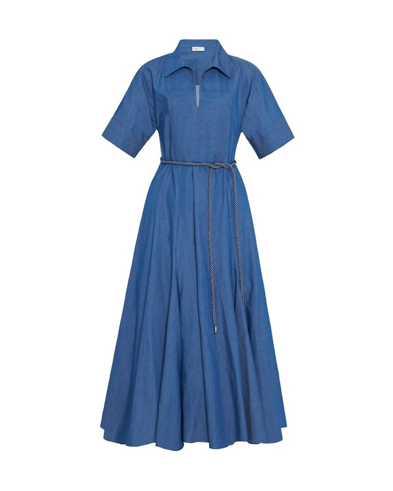 Slit Front Caftan Shirt Dress