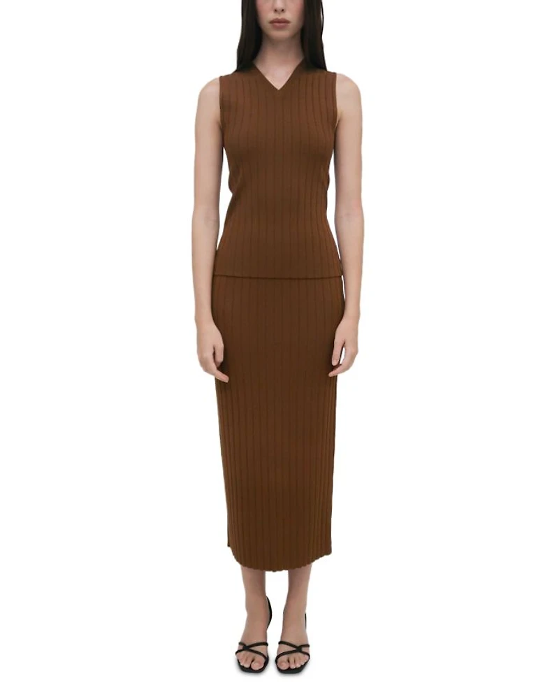 Ribbed Midi Skirt