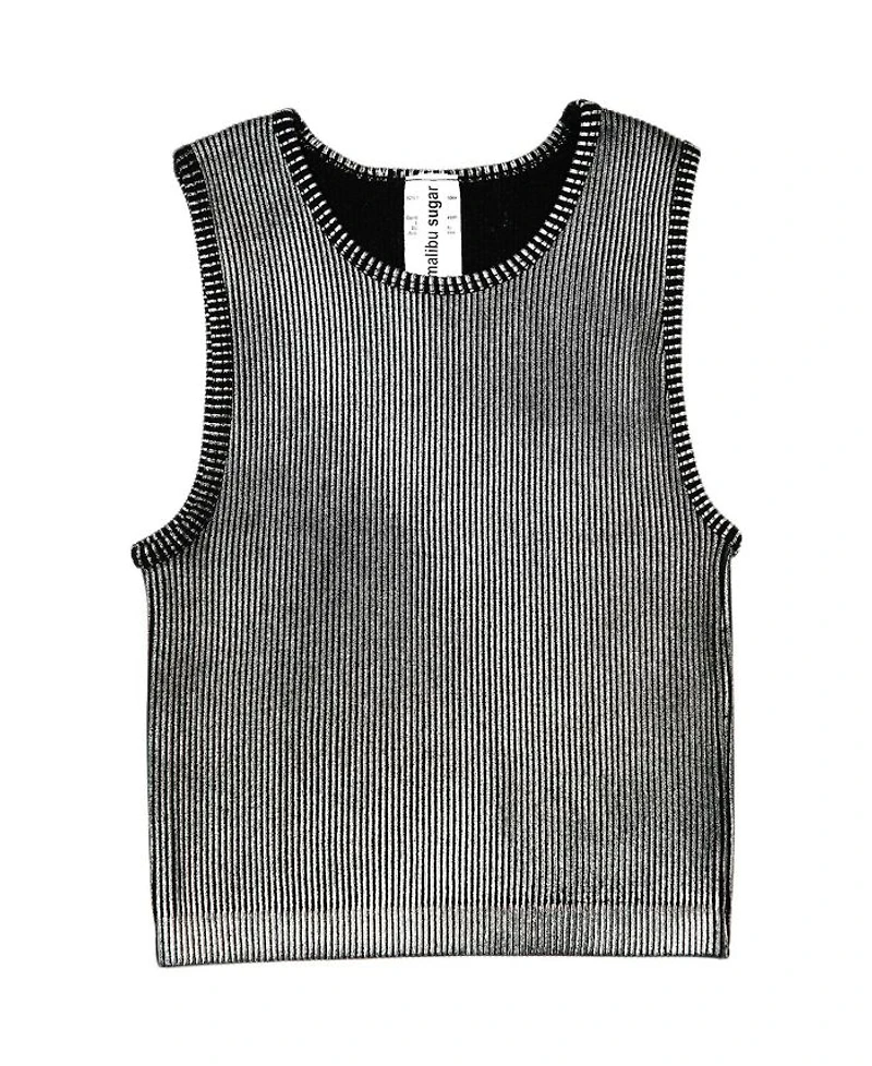 Girls' Metallic Paint Ribbed Sleeveless Top - Big Kid
