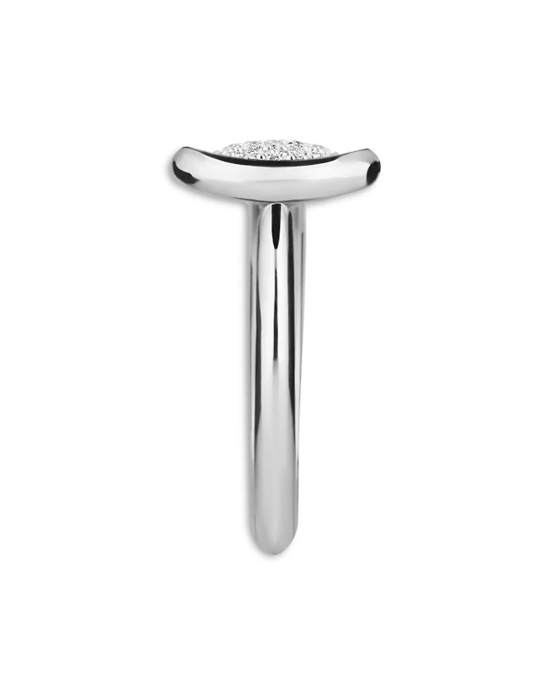 18K White Gold Horsebit Diamond Pavé Ring