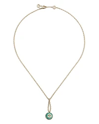 18K Yellow Gold Diamond & Amazonite Interlocking Necklace, 16.5"
