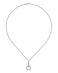18K White Gold Diamond Horsebit Necklace, 16.5"