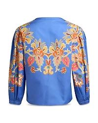 Paisley Split Neck Blouse