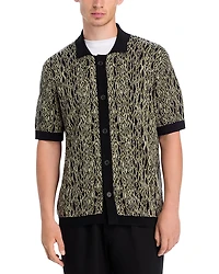 Hugo Sgeo Short Sleeve Knitted Jacquard Shirt
