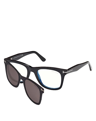 Tom Ford Blue Light Glasses - With Clip-On Sunglasses, 50mm