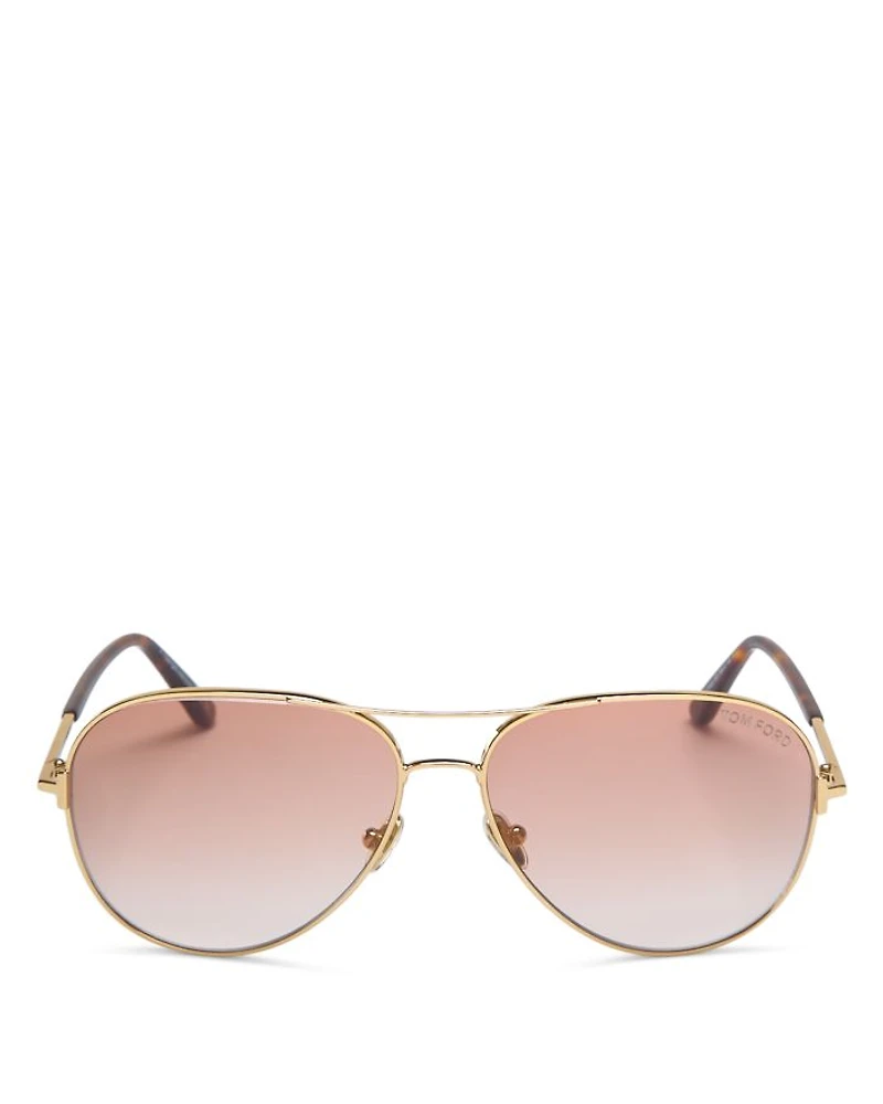 Clark Aviator Sunglasses, 59mm