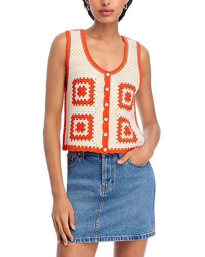 Aqua Grandfather Crochet Tank - Exclusive