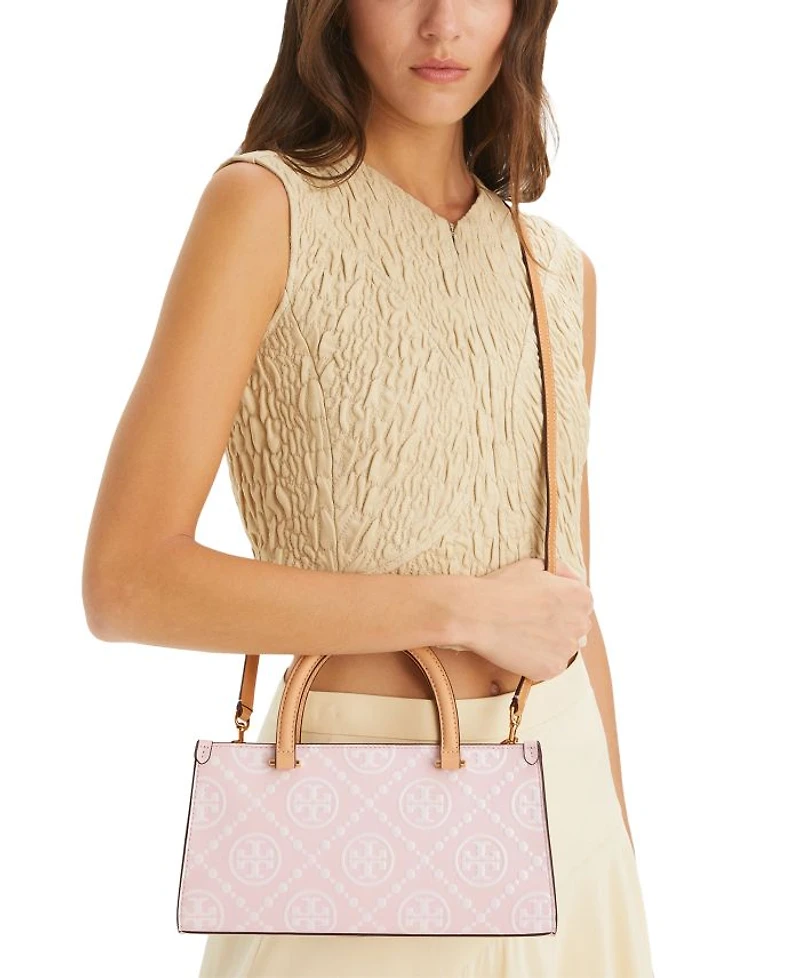 T Monogram Embossed East/West Tote