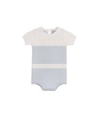 Feltman Brothers Boys' Pointelle Contrast Knit Romper - Baby