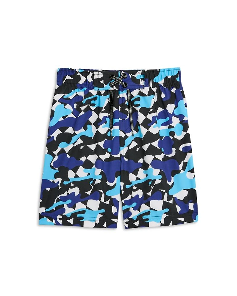 Boys' Camo Check Board Shorts - Little Kid