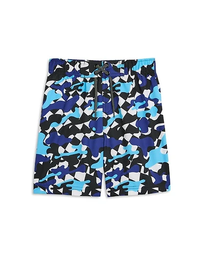 Boys' Camo Check Board Shorts - Little Kid