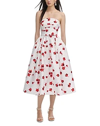 Self-Portrait Floral Print Taffeta Midi Dress