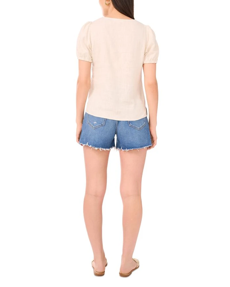 Short Sleeve Tie Front Top