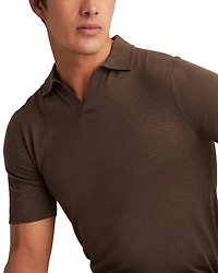 Reiss Duchie Short Sleeve Open Collar Merino Polo Shirt