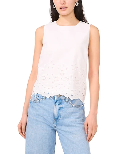1.state Sleeveless Embroidered Blouse