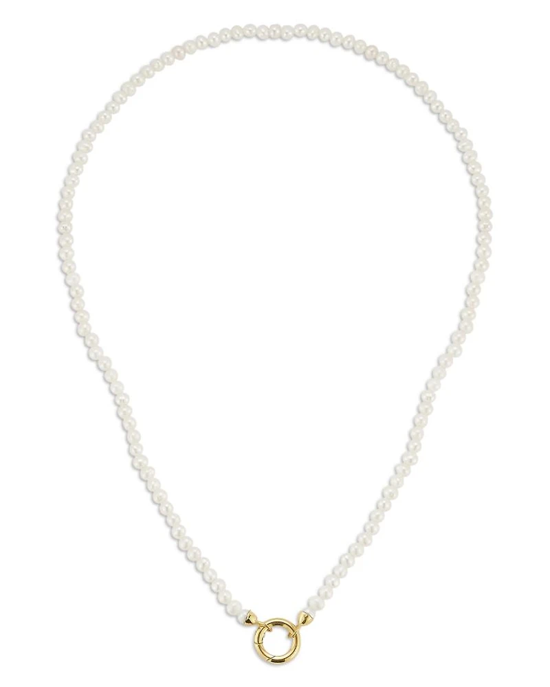 14K Yellow Gold Cultured Freshwater Pearl Necklace, 17"