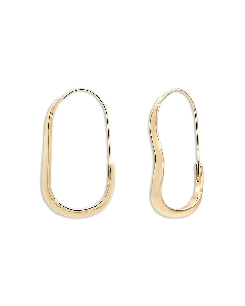 Shashi Dominique Wavy Oval Hoop Earrings
