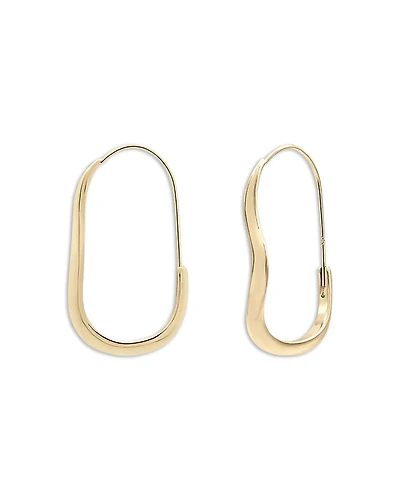 Shashi Dominique Wavy Oval Hoop Earrings