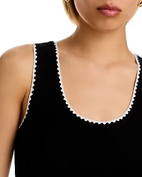 Sleeveless Scoop Neck Whipstitch Sweater