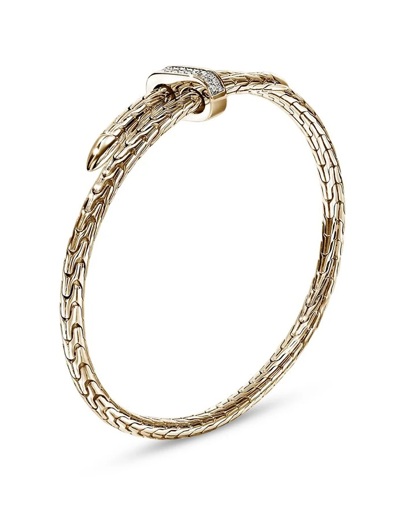14K Yellow Gold Diamond Spear Flex Cuff Bracelet