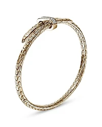 14K Yellow Gold Diamond Spear Flex Cuff Bracelet