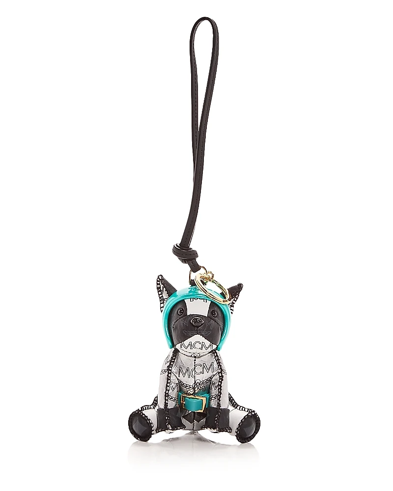 Mcm Aren Visetos Bulldog Bag Charm