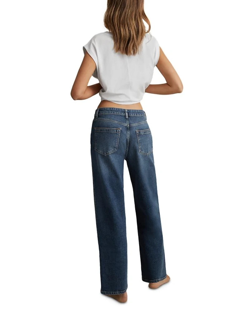 Selin Mid Rise Straight Jeans Blue