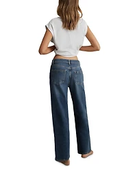 Selin Mid Rise Straight Jeans Blue
