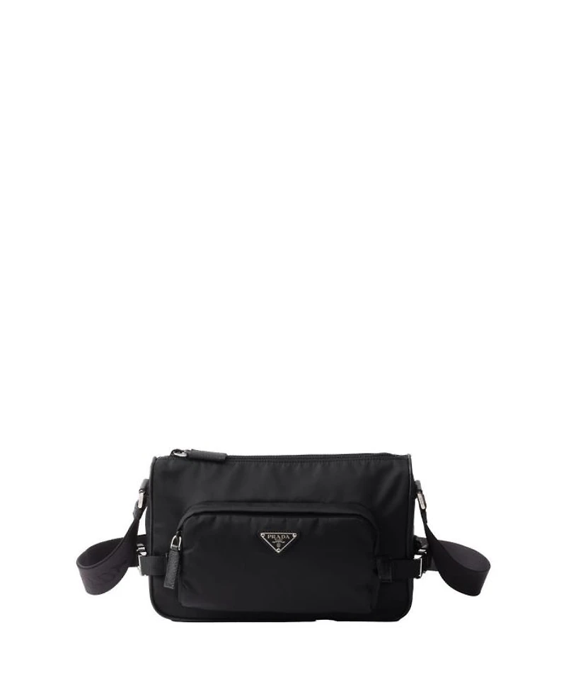 Re-Nylon and Saffiano Leather Shoulder Bag