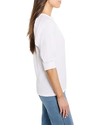 Crinkled Knit Cafe Top