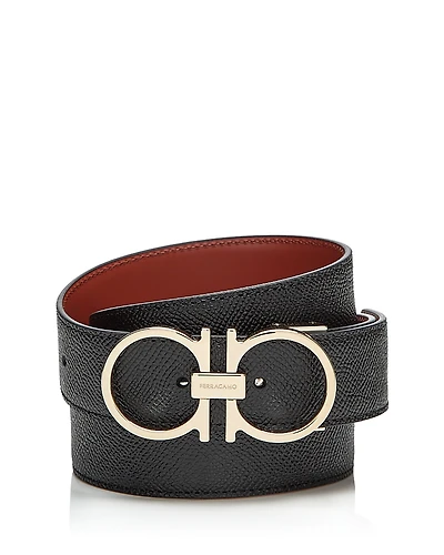 Ferragamo Double Gancini Leather Belt