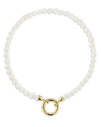 Moon & Meadow 14K Yellow Gold Cultured Freshwater Pearl Circle Clasp Bracelet